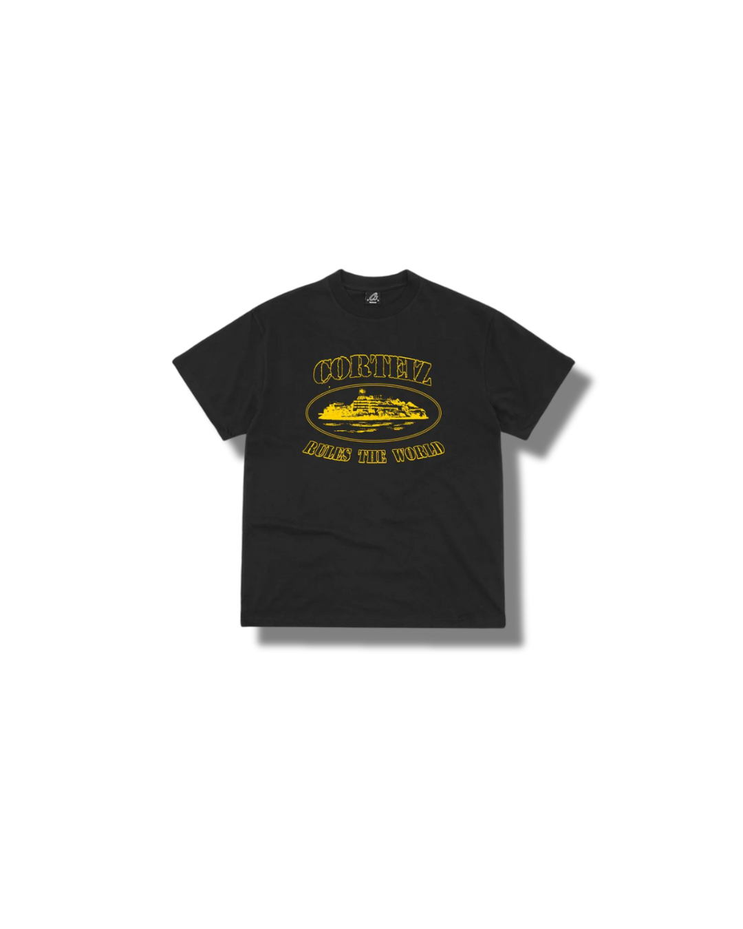 Corteiz “Og Alcatraz Black and Yellow Tee”