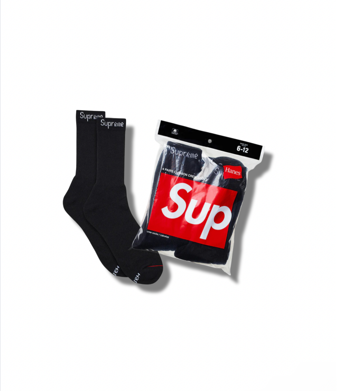 Supreme x Hanes “Black Crew Socks”