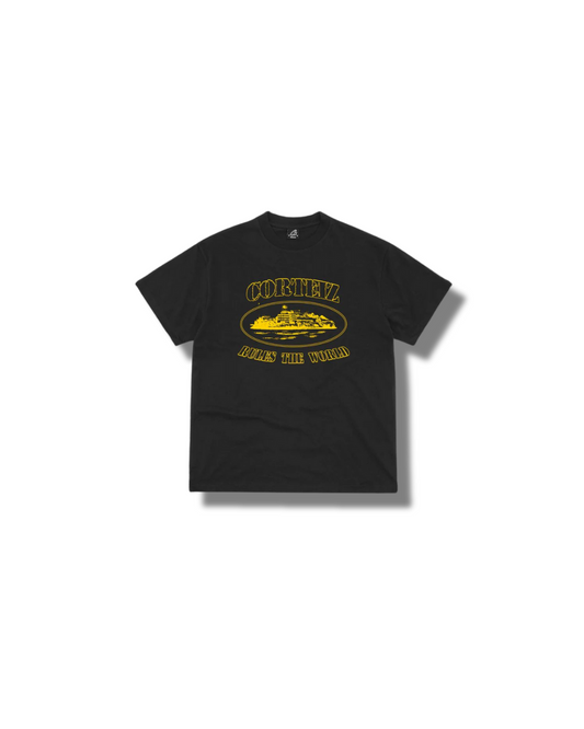Corteiz “Og Alcatraz Black and Yellow Tee”