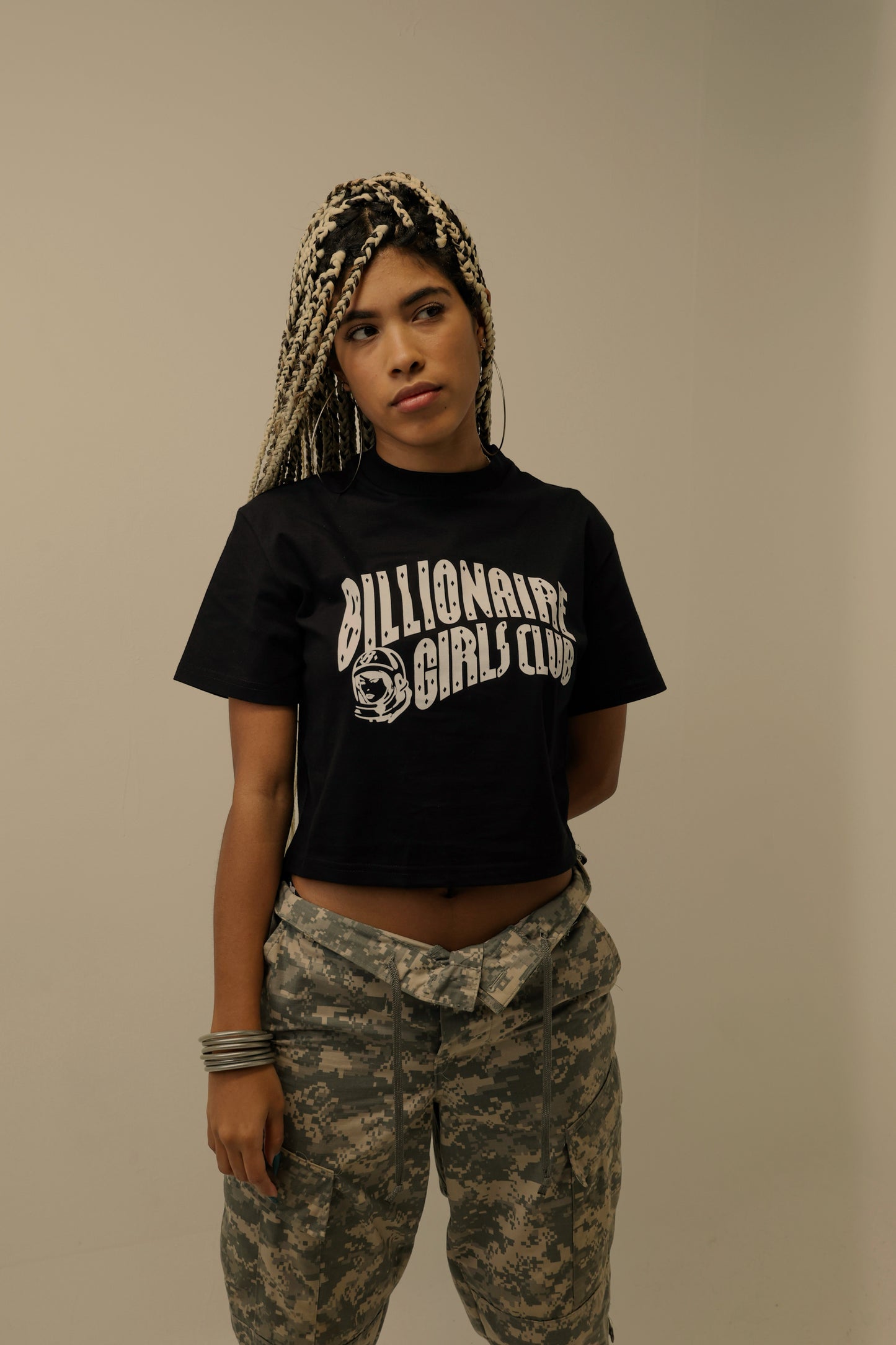 Billionaire Boys Club “Classic Curved Logo Cropped Tee”