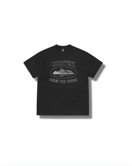 Corteiz “Reflective Alcatraz Triple Black Tee”
